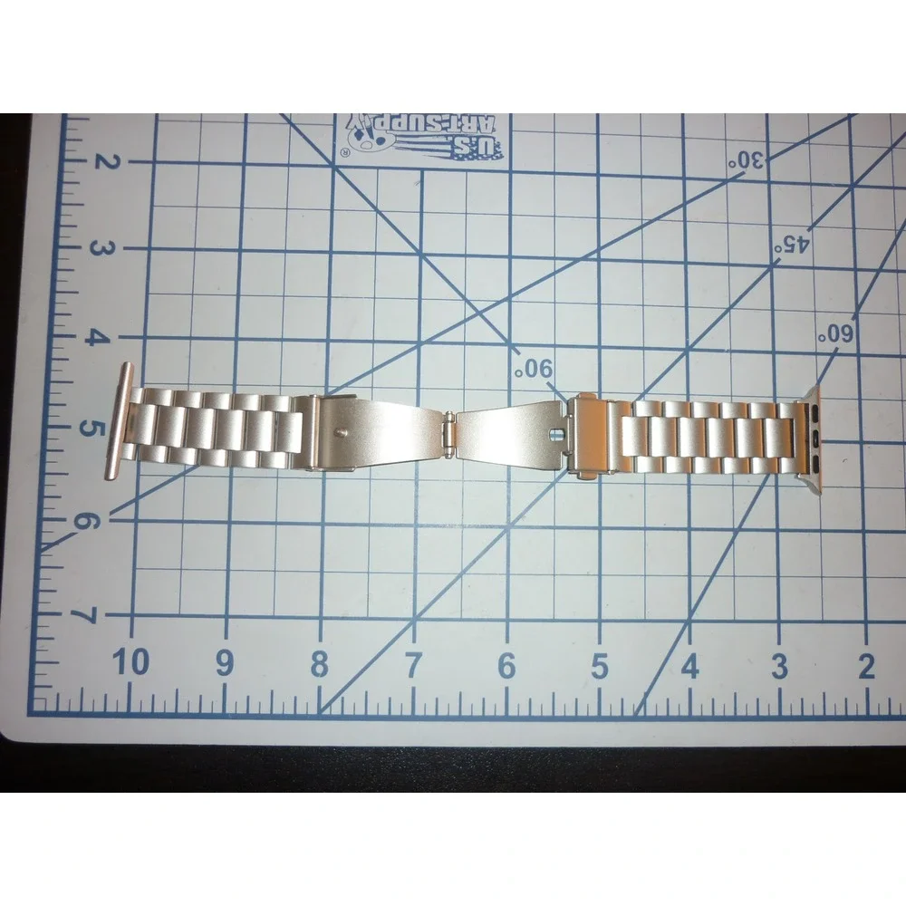 Stainless Steel Link Band for Apple Watch Brushed Champagne Starlight 42/44/45mm
